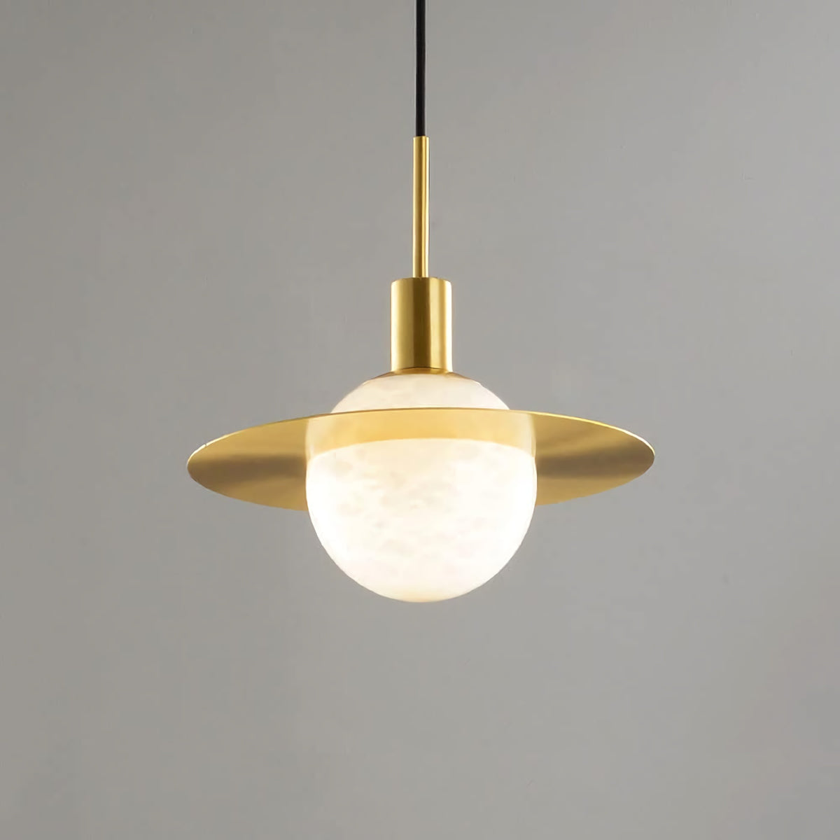 Gold - Ringed Marble Sphere Lamp