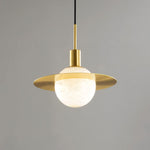 Gold - Ringed Marble Sphere Lamp