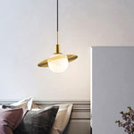 Gold - Ringed Marble Sphere Lamp