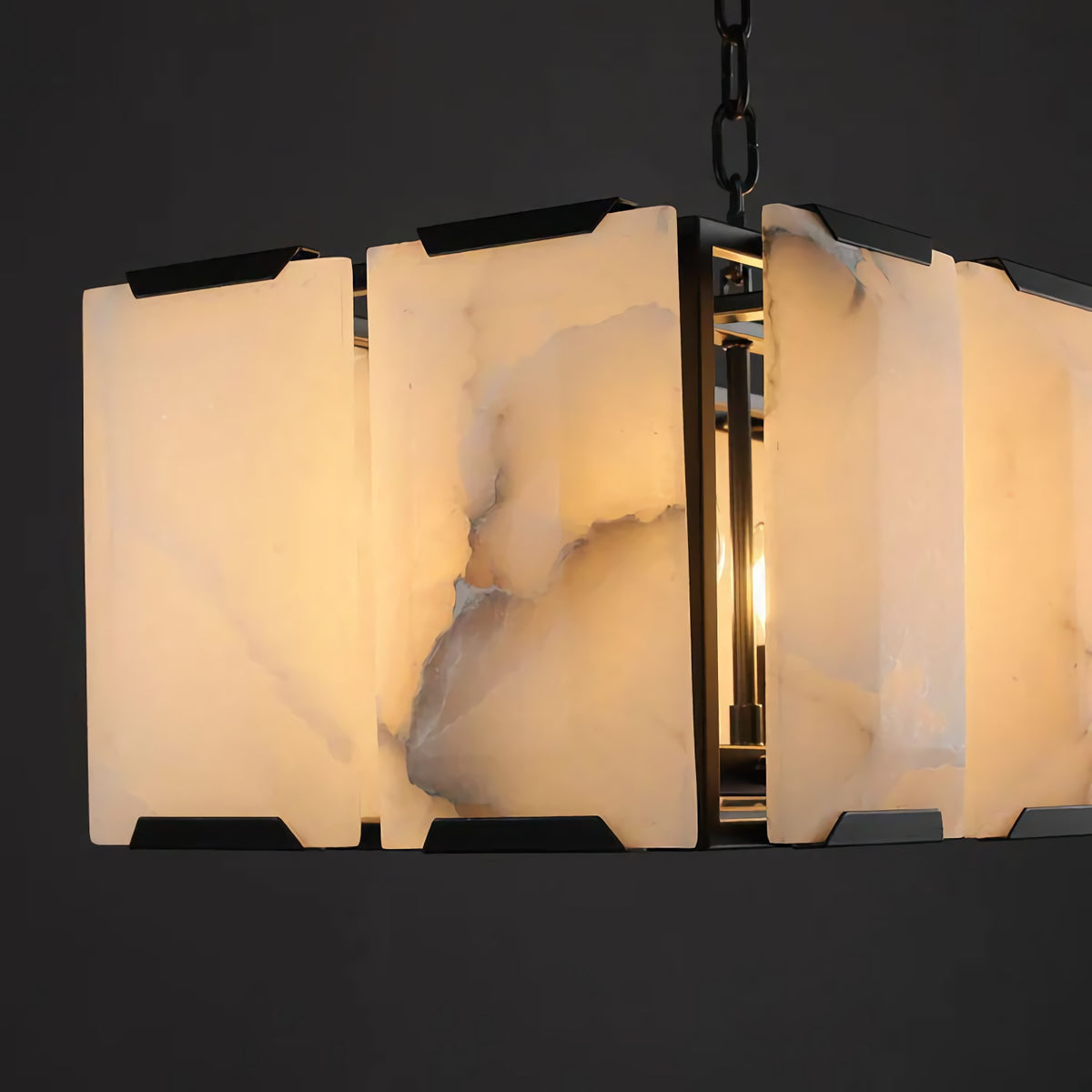 Harlew Alabaster Rectangular Chandelier