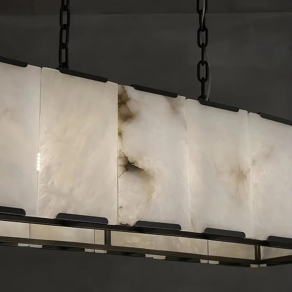 Harlew Alabaster Rectangular Chandelier