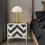 Hemispherical Alabaster Table Lamp