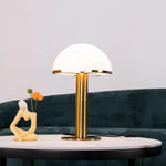 Hemispherical Alabaster Table Lamp