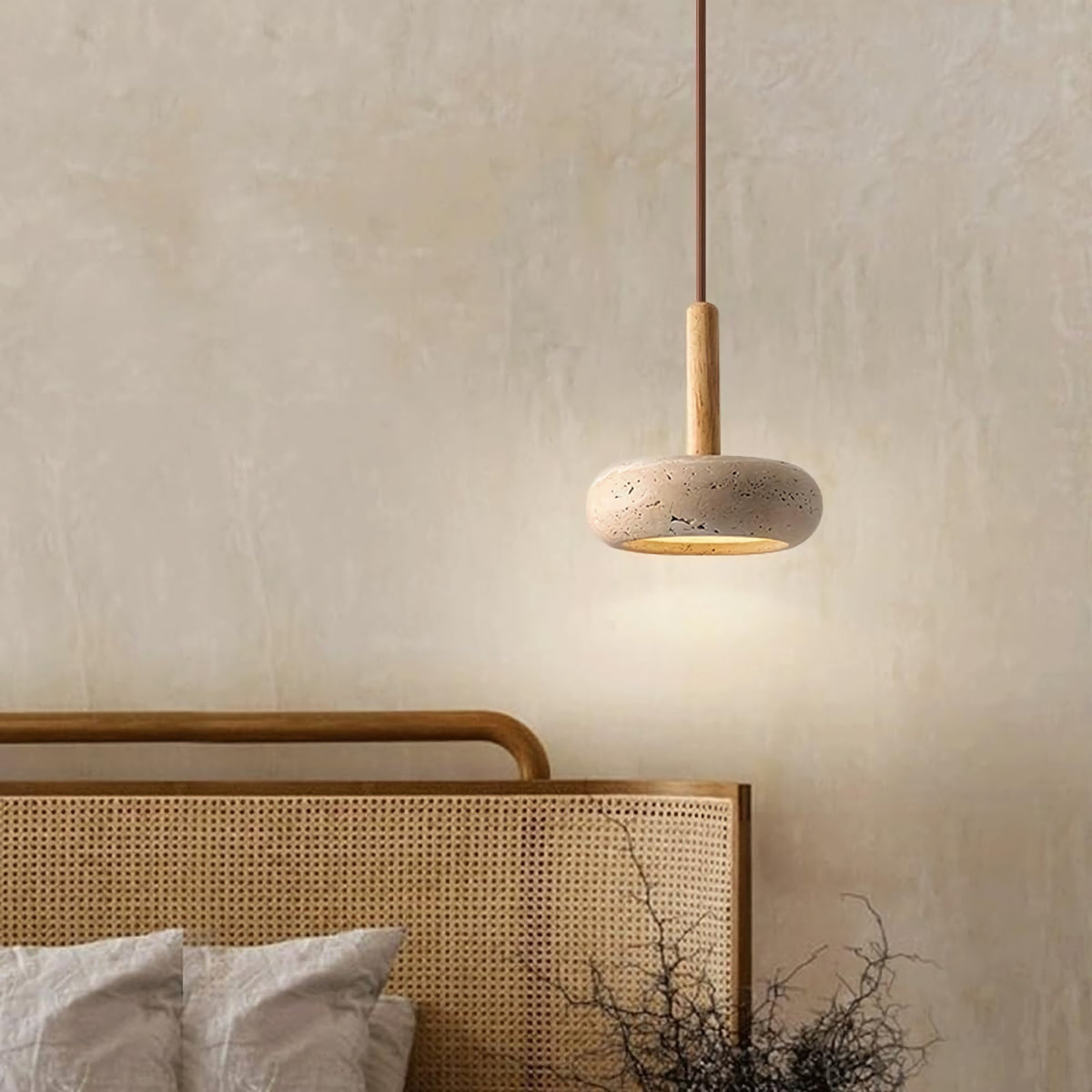 Hourglass Travertine Pendant Light