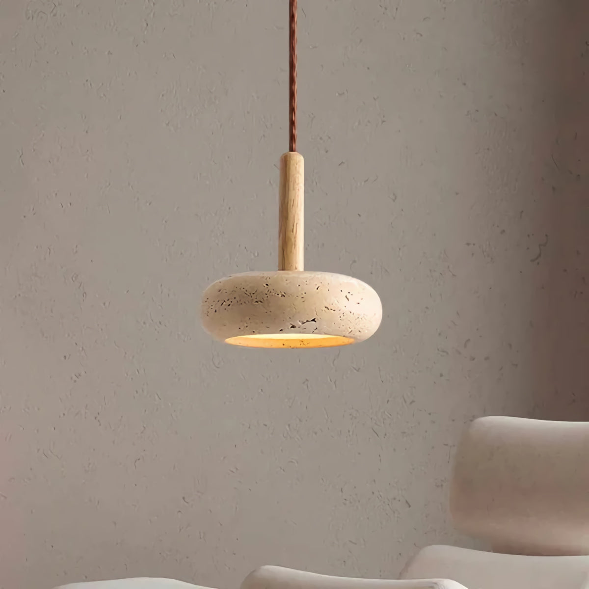 Hourglass Travertine Pendant Light