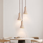Industrial Conical Travertine Pendant Light