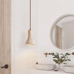 Industrial Conical Travertine Pendant Light