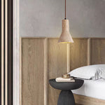 Industrial Conical Travertine Pendant Light