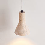 Industrial Conical Travertine Pendant Light