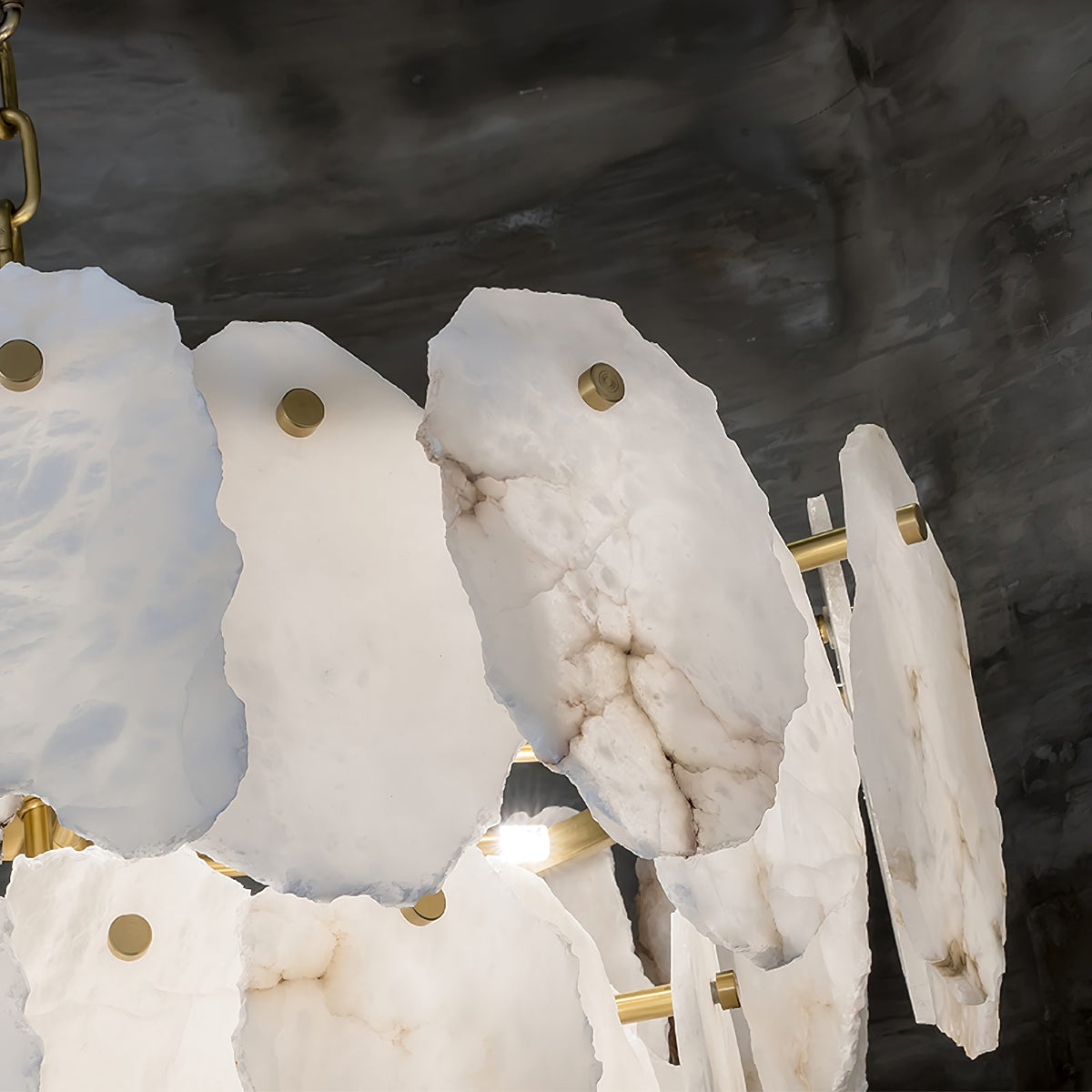 Irregular Alabaster Petal Chandelier