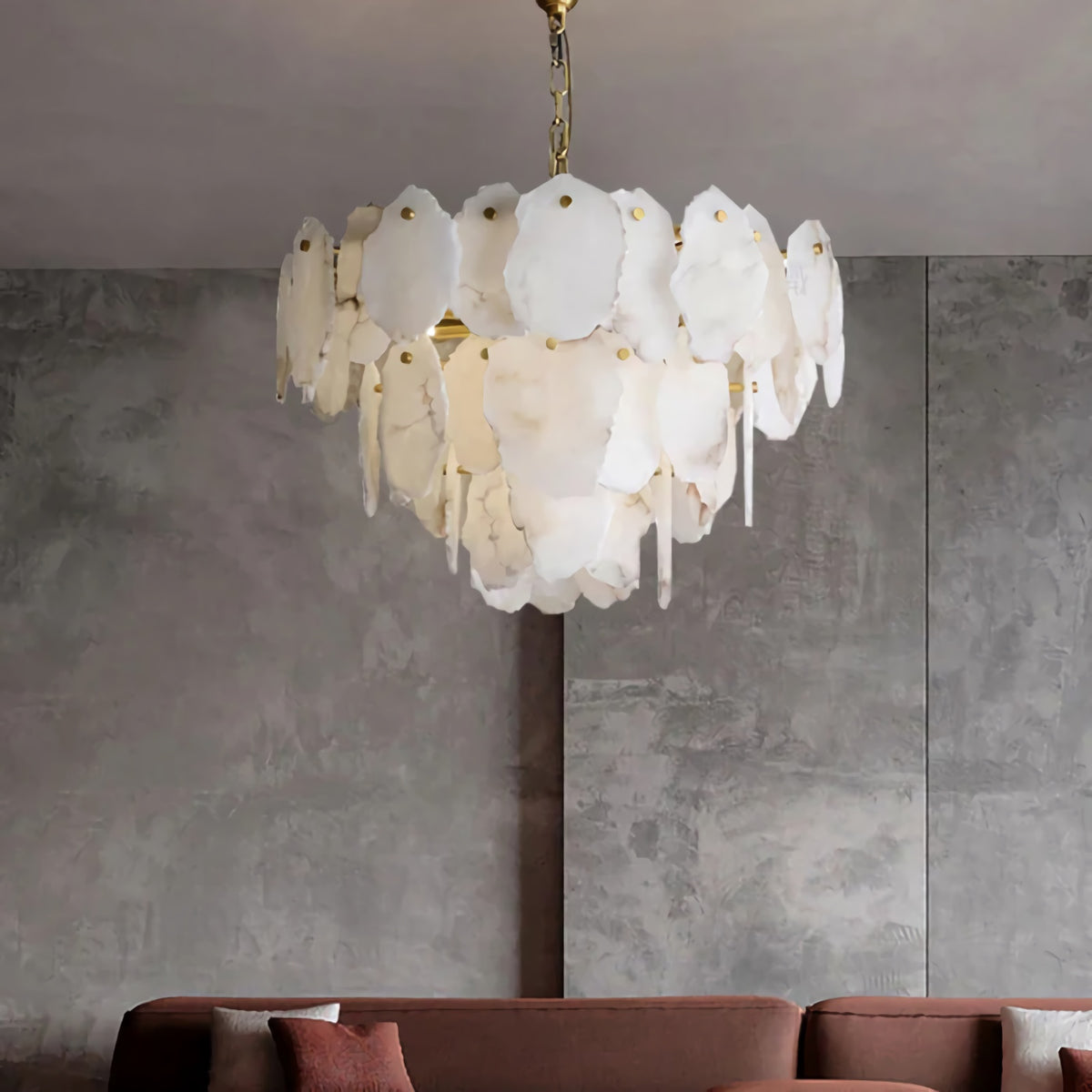 Irregular Alabaster Petal Chandelier