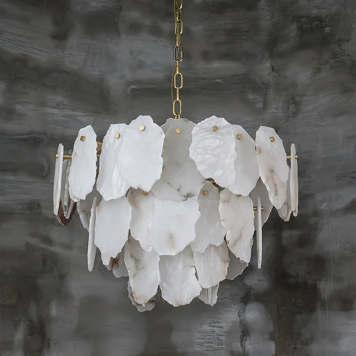 Irregular Alabaster Petal Chandelier