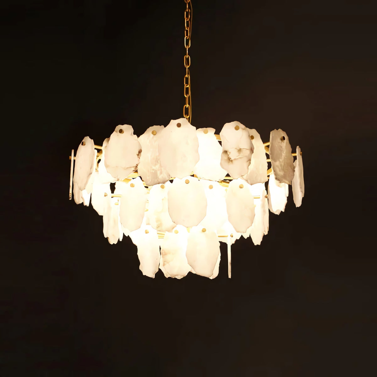 Irregular Alabaster Petal Chandelier