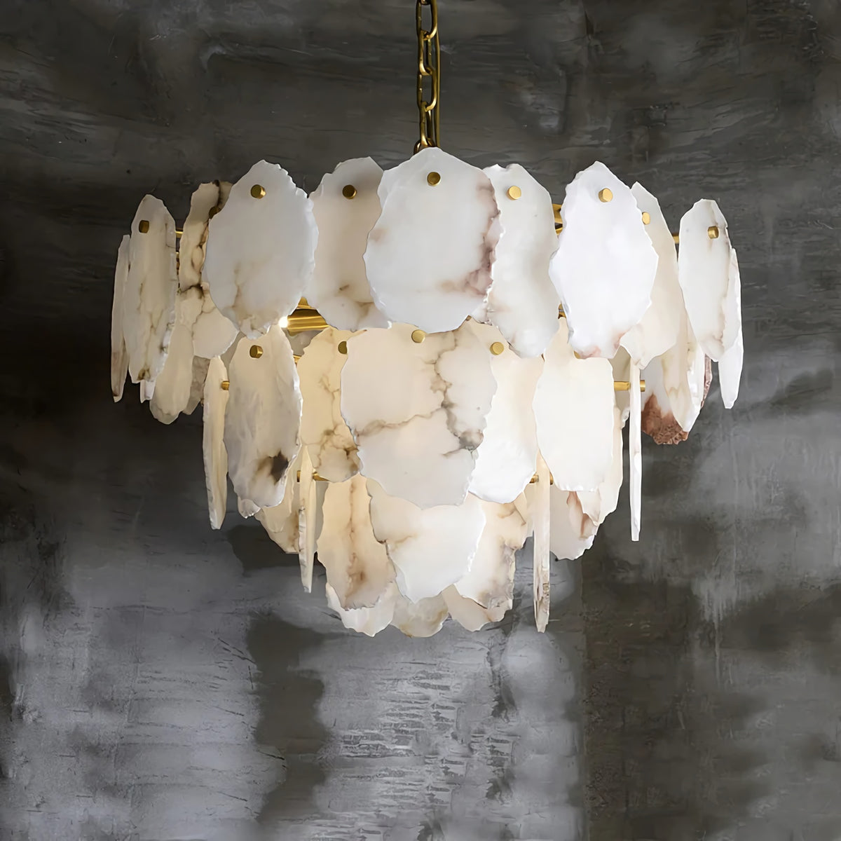 Irregular Alabaster Petal Chandelier