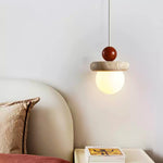 Japanese Wabi Sabi Travertine Round Pendant Light