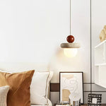 Japanese Wabi Sabi Travertine Round Pendant Light