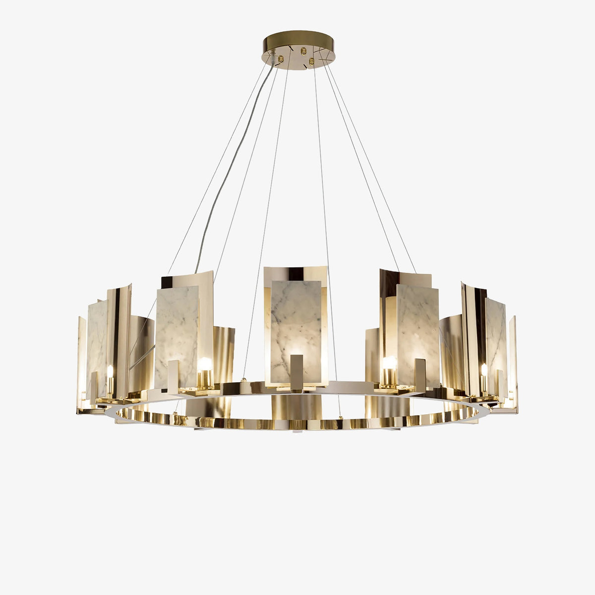 Jessie Alabaster Round Chandelier