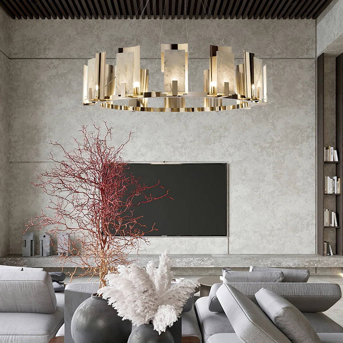 Jessie Alabaster Round Chandelier