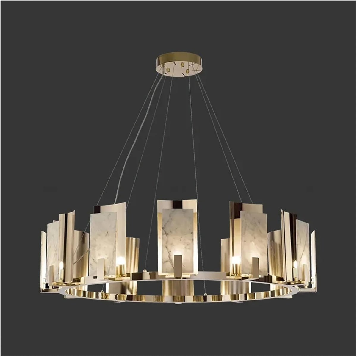 Jessie Alabaster Round Chandelier