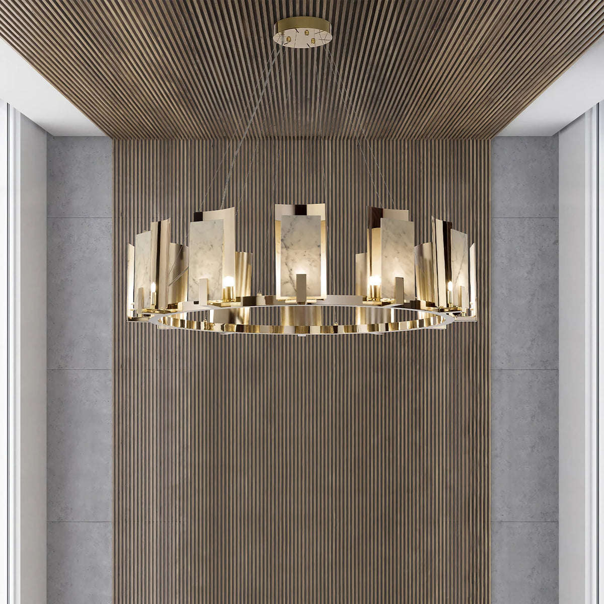 Jessie Alabaster Round Chandelier