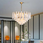 Leon Drop Shape Alabaster Chandelier