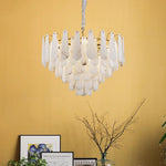 Leon Drop Shape Alabaster Chandelier