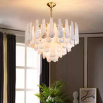 Leon Drop Shape Alabaster Chandelier