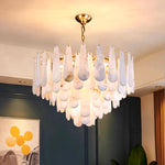Leon Drop Shape Alabaster Chandelier