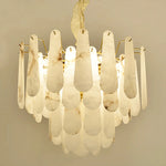 Leon Drop Shape Alabaster Chandelier