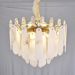 Leon Drop Shape Alabaster Chandelier