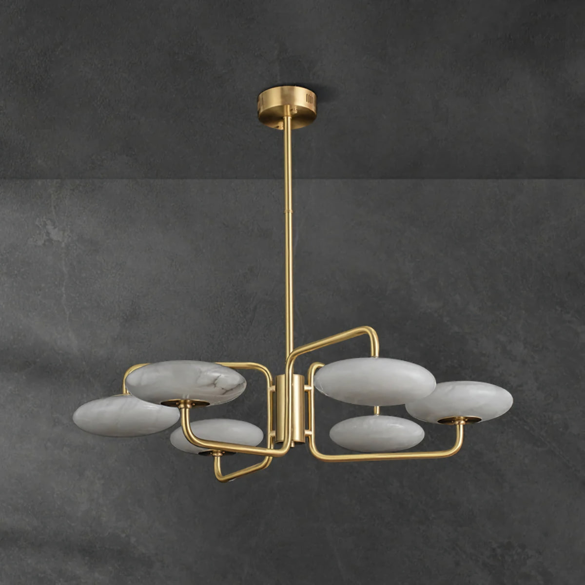 Linked Disc Alabaster Chandelier