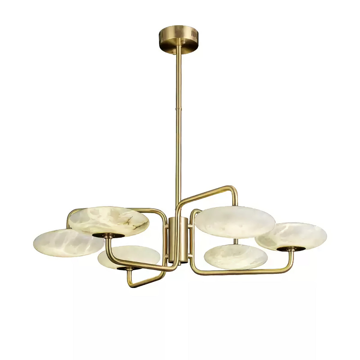 Linked Disc Alabaster Chandelier