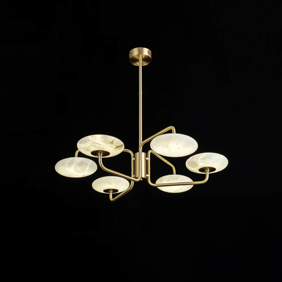 Linked Disc Alabaster Chandelier
