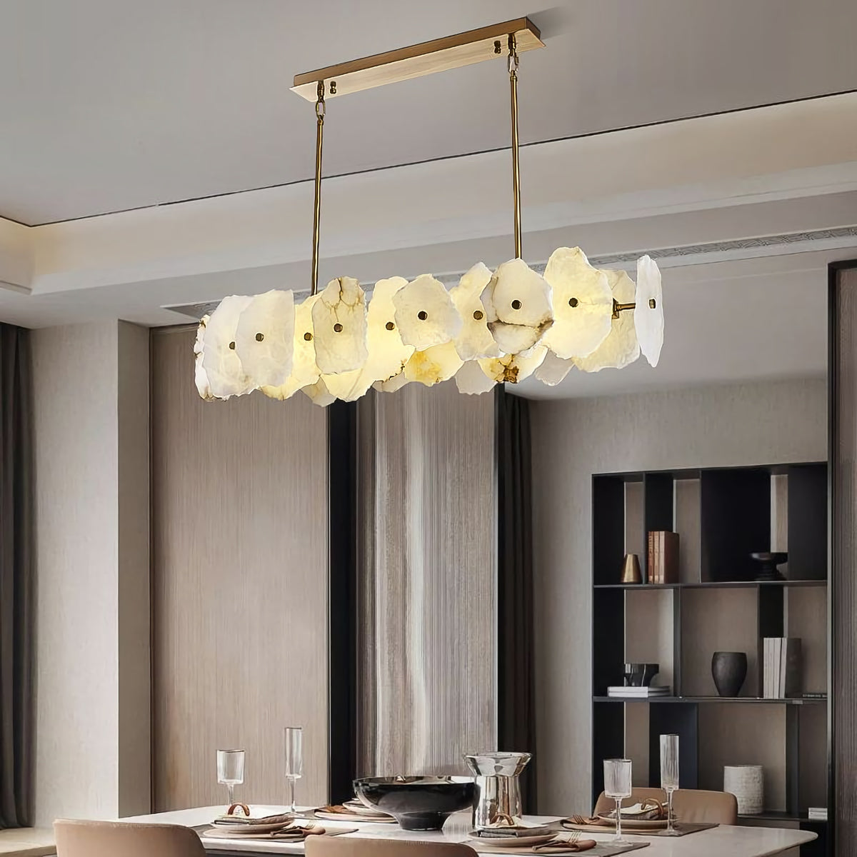 Luxury Random Shape White Marble Slice Chandelier