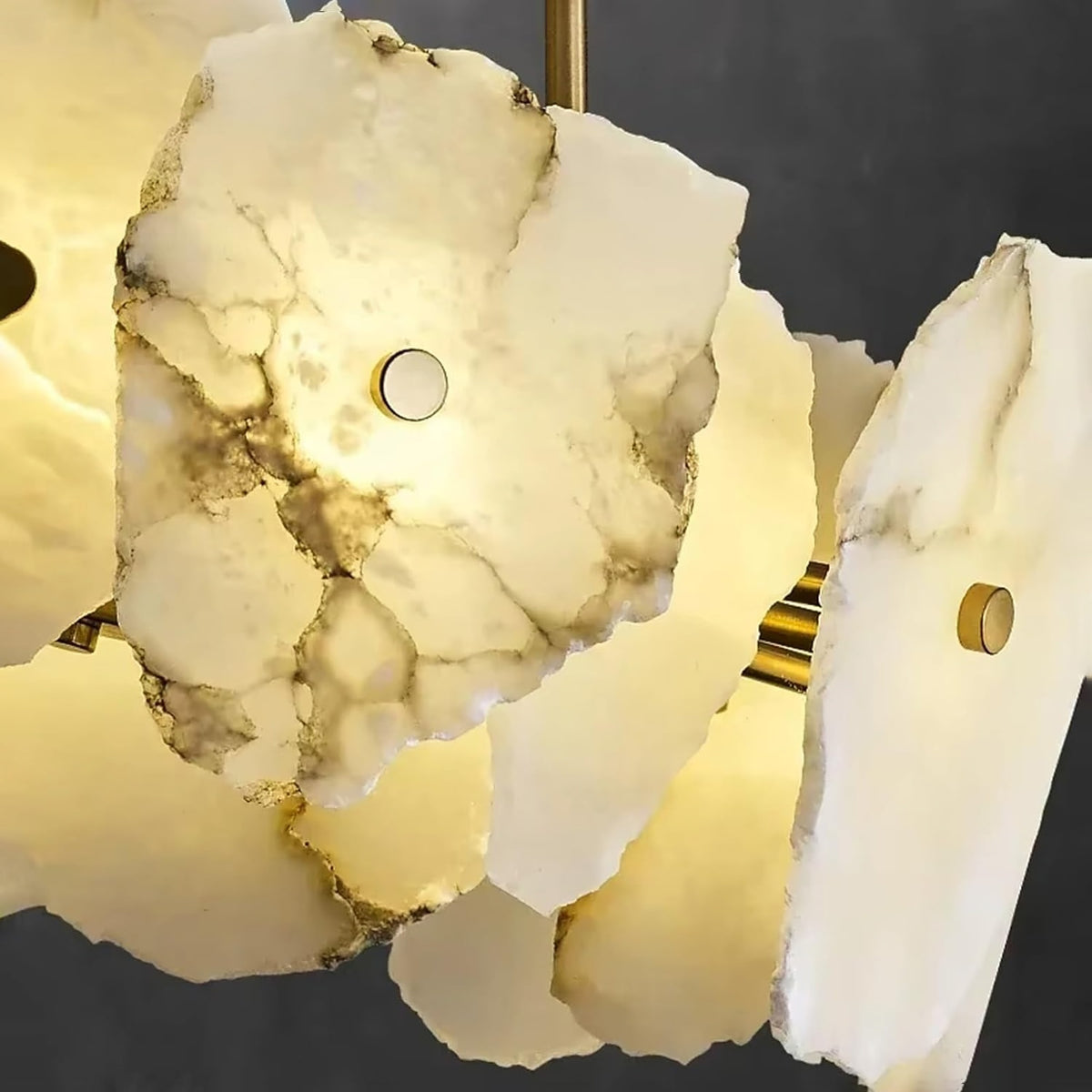 Luxury Random Shape White Marble Slice Chandelier