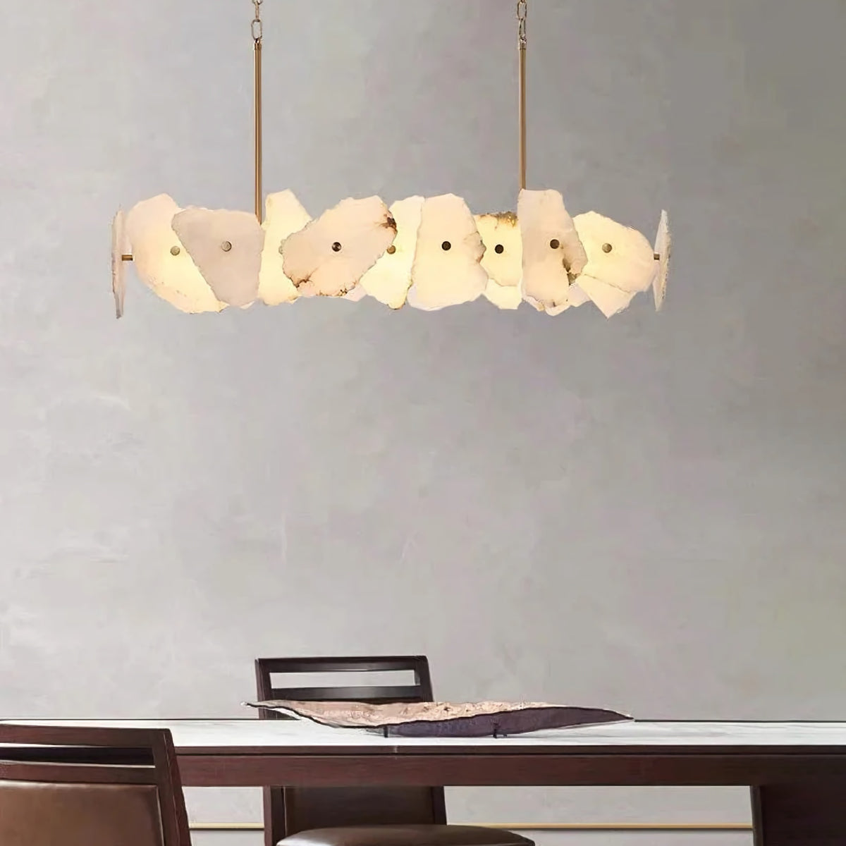 Luxury Random Shape White Marble Slice Chandelier