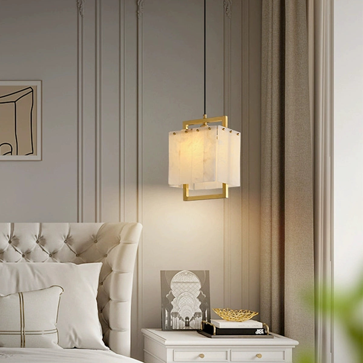 Alabaster All Copper Pendant Lamp