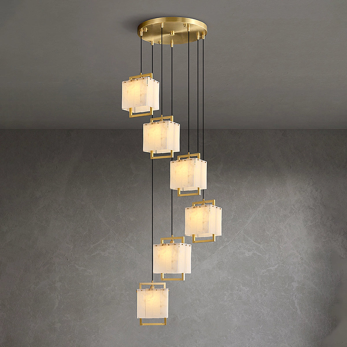 Alabaster All Copper Pendant Lamp