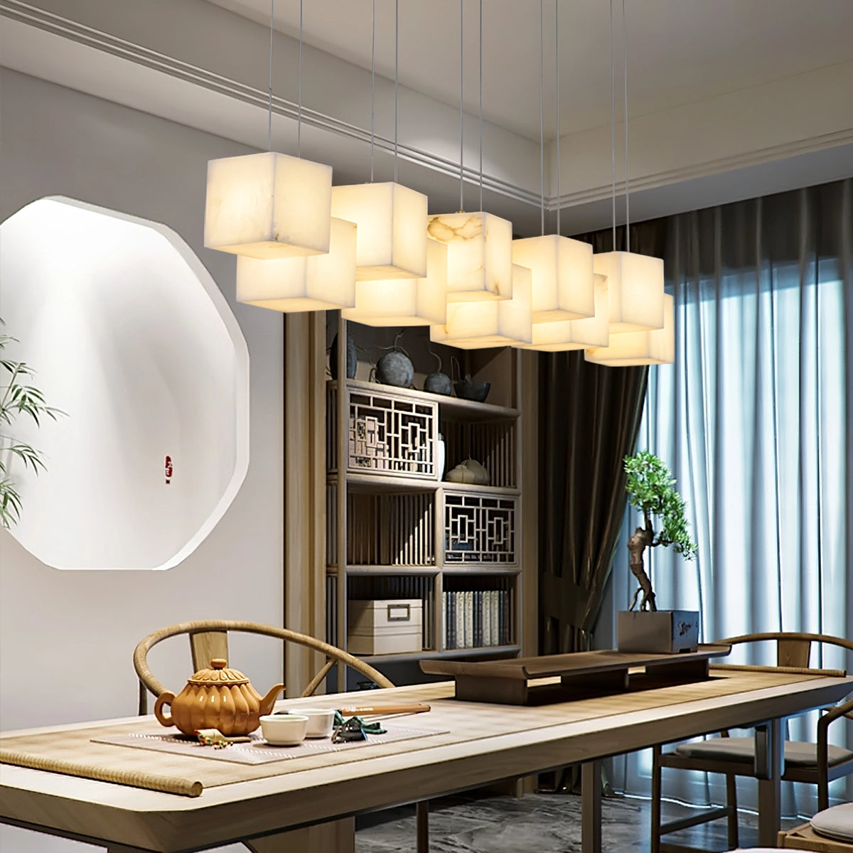 Alabaster Cubic Pendant Lamp