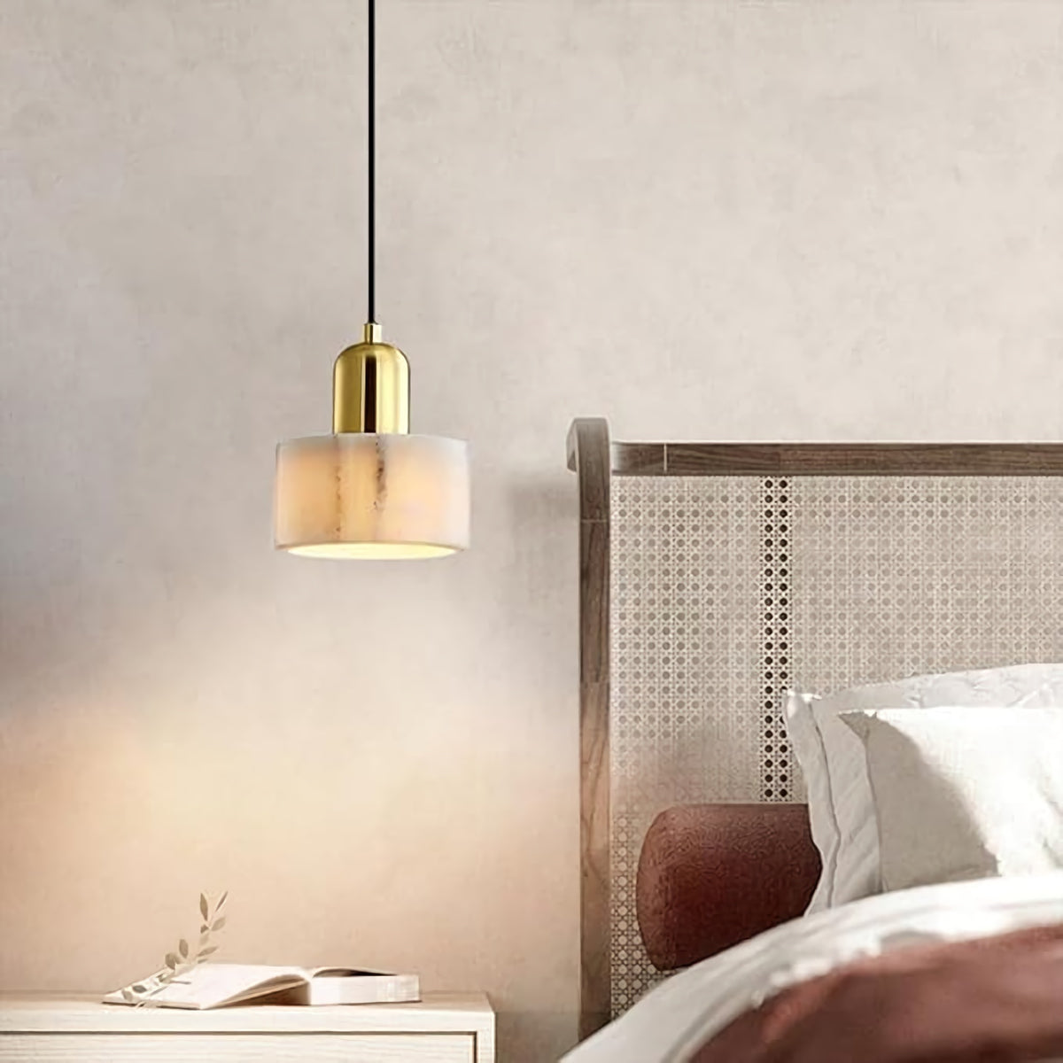 Marble Cylindrical Pendant Light