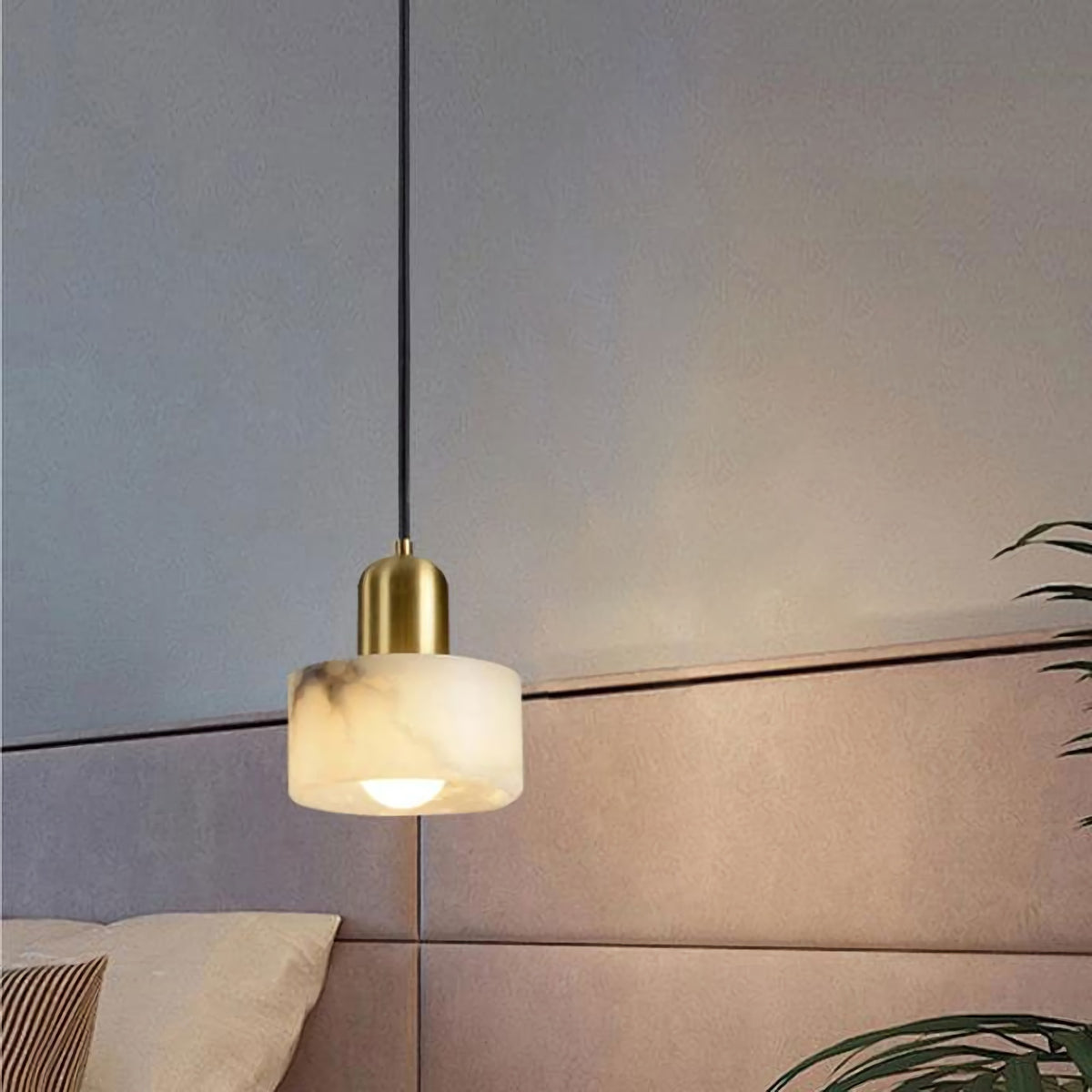 Marble Cylindrical Pendant Light