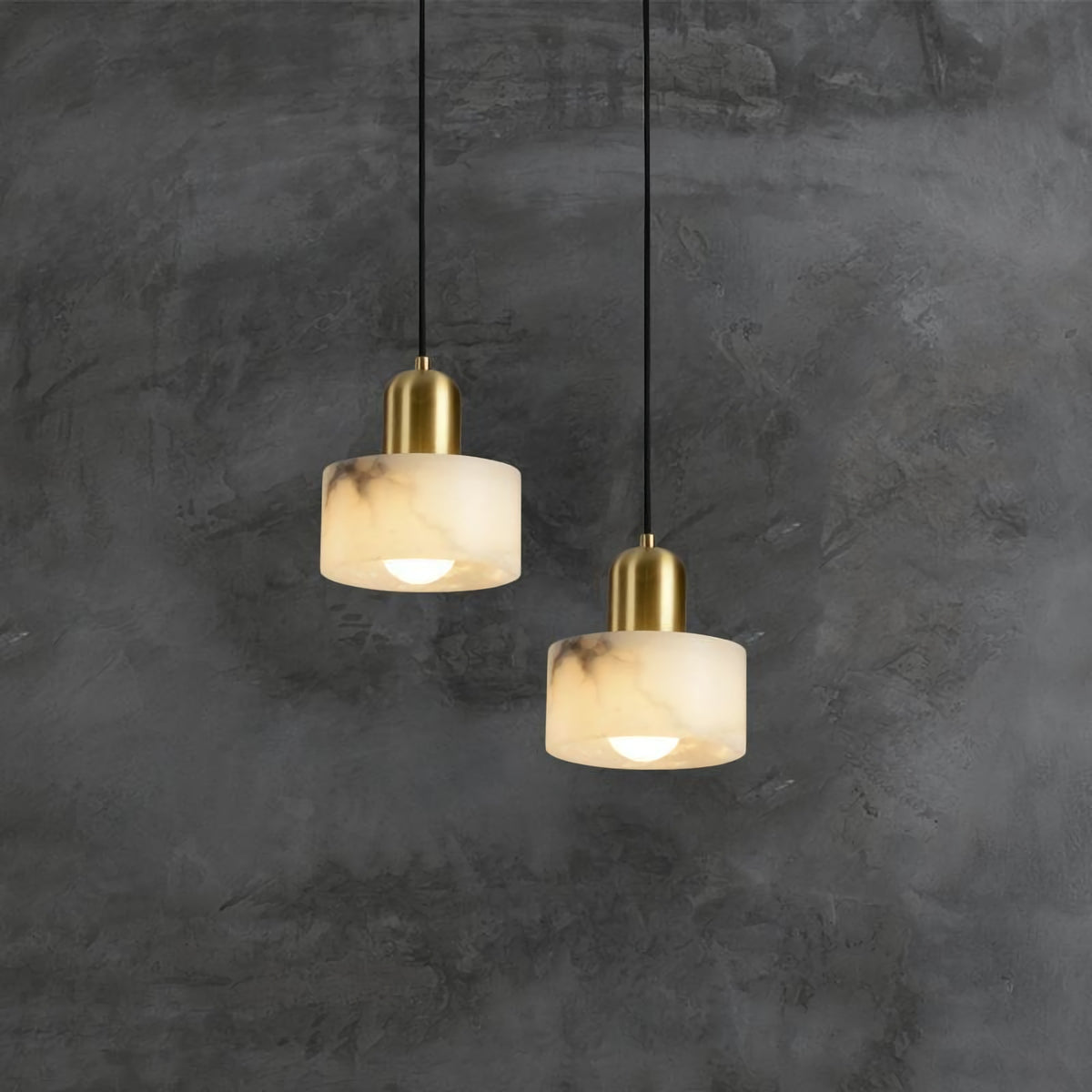 Marble Cylindrical Pendant Light