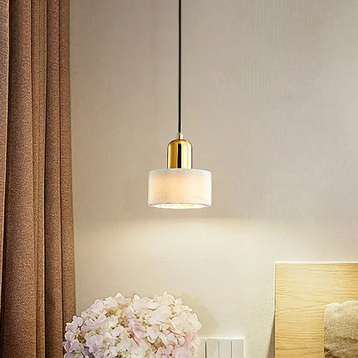 Marble Cylindrical Pendant Light