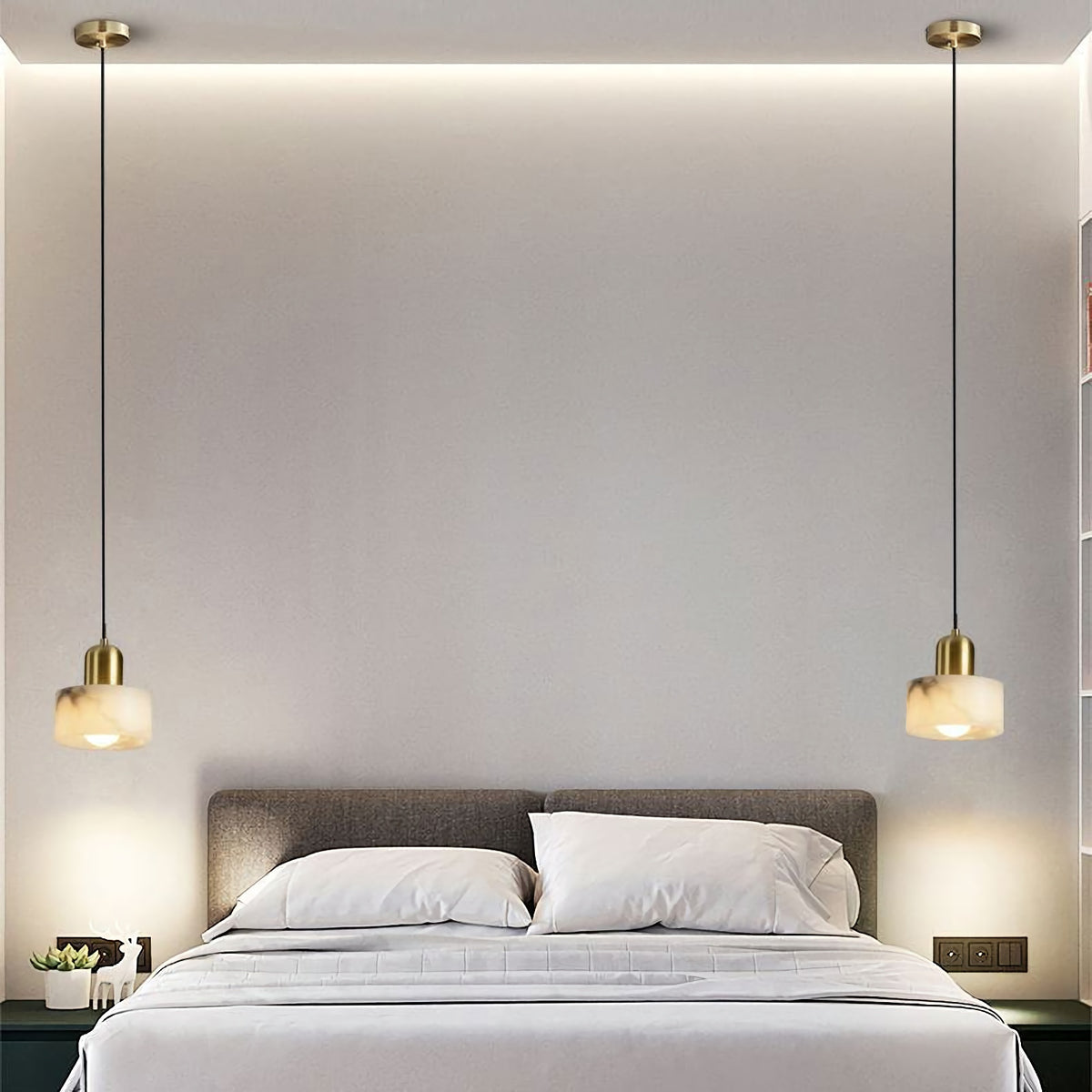 Marble Cylindrical Pendant Light