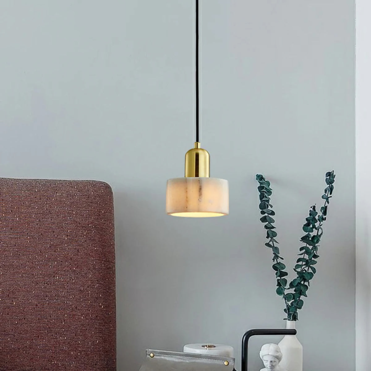 Marble Cylindrical Pendant Light