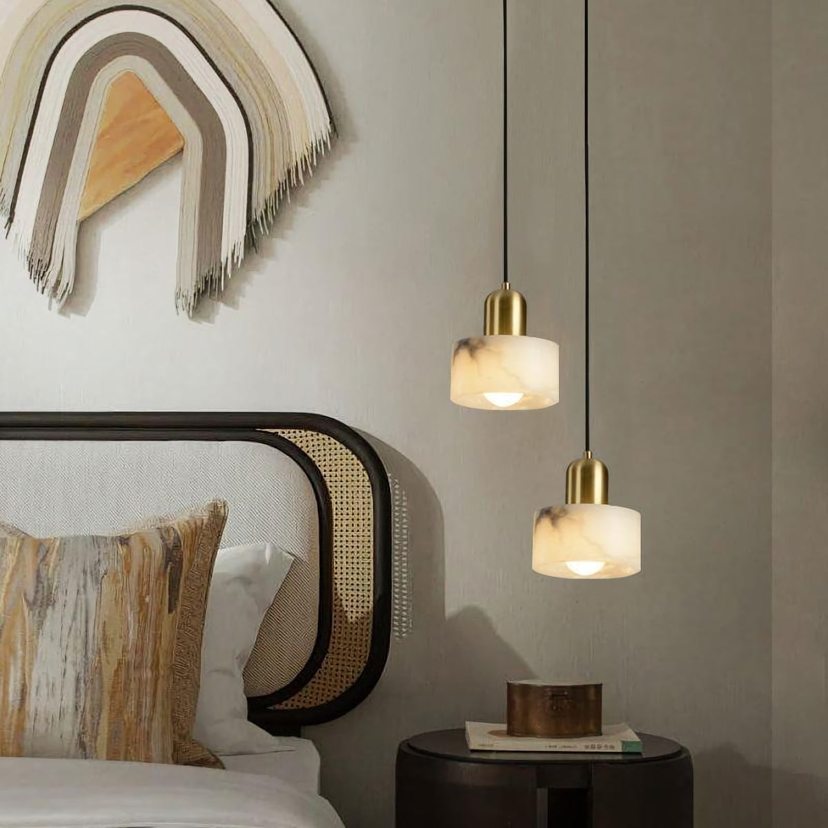 Marble Cylindrical Pendant Light