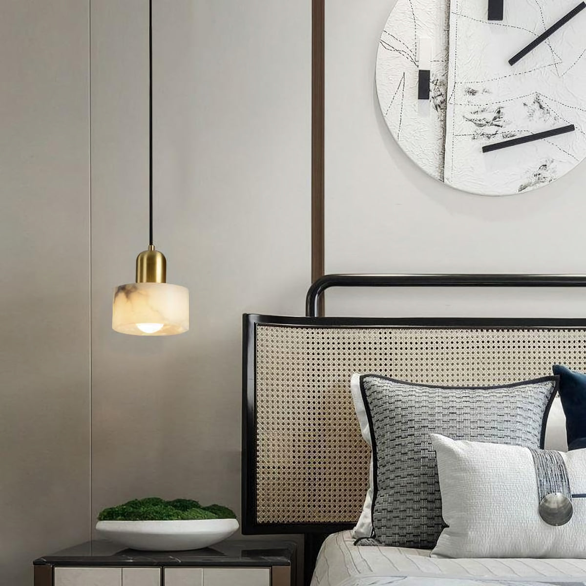 Marble Cylindrical Pendant Light