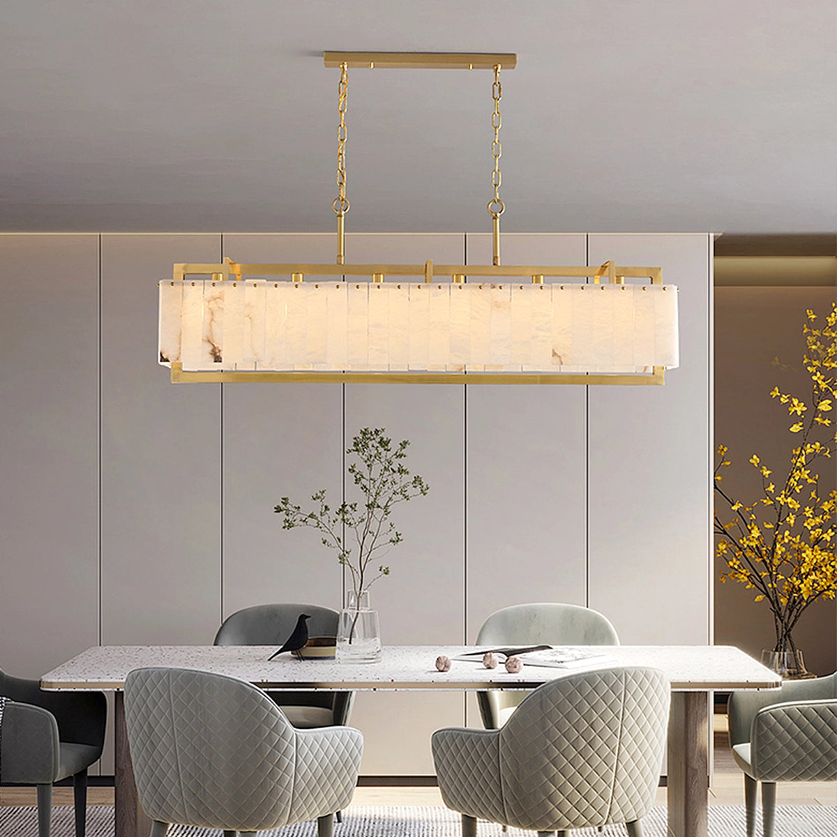 Alabaster Round Chandelier