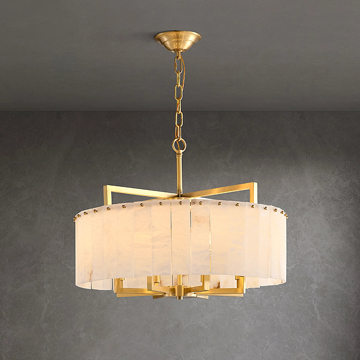 Alabaster Round Chandelier