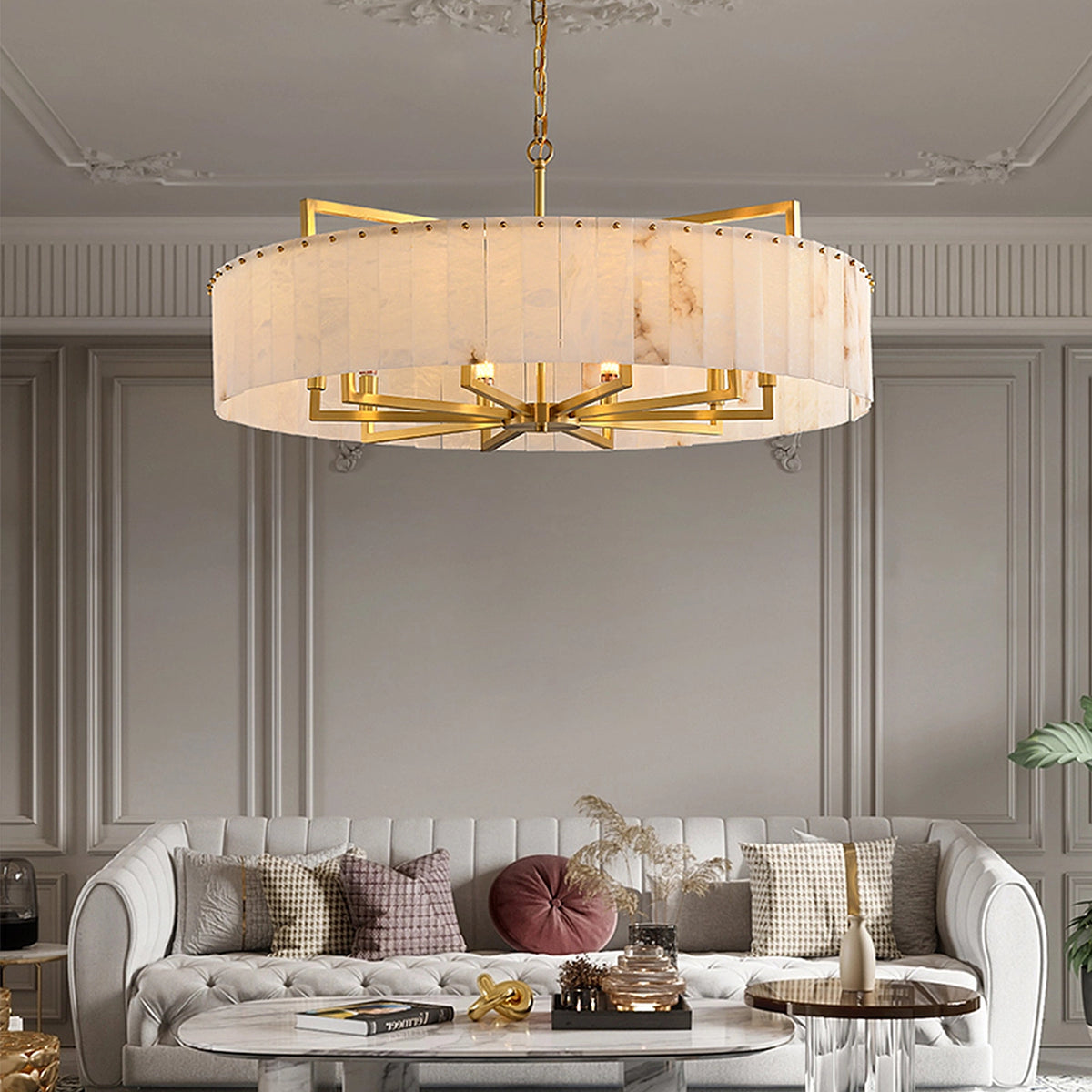 Alabaster Round Chandelier